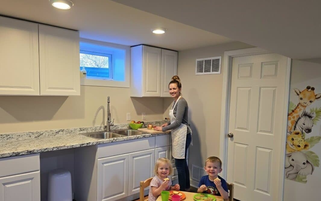 Healthy snack time in the kitchen